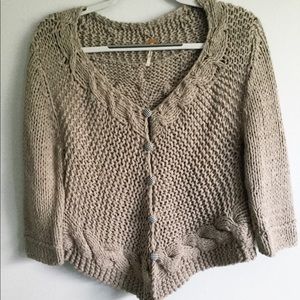 Anthropologie Free People Plaid Button Sweater